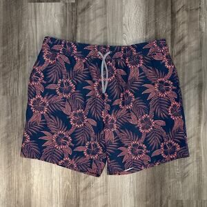 Reyn Spooner Tahiti Hawaiian Floral Bamboo Charcoal Swim Trunks - XL
